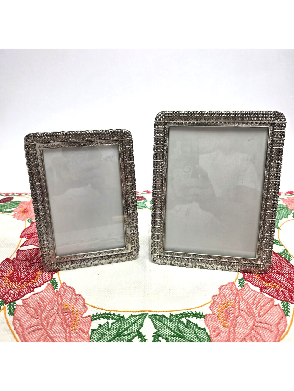 4 X 6” & 5x7" Picture Frames Metal Dark Gray Pewter Color VINTAGE